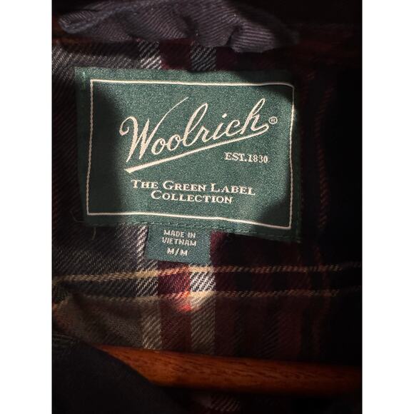 Woolrich Men's Flannel Lined Shirt Jacket Navy Blue Medium - Picture 4 of 7